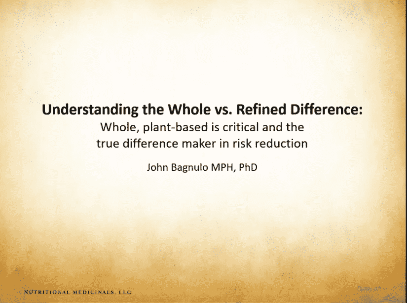 Understanding the Whole vs. Refined Difference: Whole, plant-based is critical and the true difference maker in risk reduction